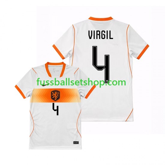Günstige Fußball Trikotsatz Niederlande Virgil van Dijk 4 Herren Auswärtstrikot World Cup 2026 Kurzarm
