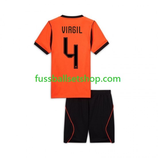 Günstige Fußball Trikotsatz Niederlande Virgil van Dijk 4 Kinder Heimtrikot World Cup 2026 Kurzarm