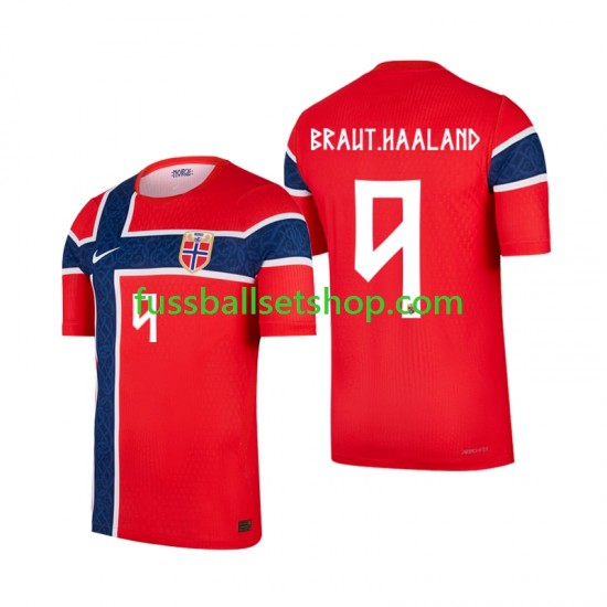 Günstige Fußball Trikotsatz Norwegen Erling Haaland 9 Herren Heimtrikot World Cup 2026 Kurzarm