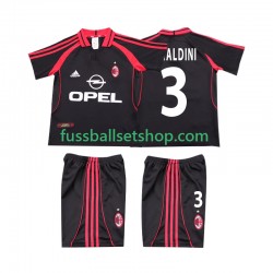 Günstige Fußball Trikotsatz AC Mailand MALDINI 3 2000 2001 Retro Kinder Ausweichtrikot Kurzarm