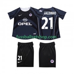 Günstige Fußball Trikotsatz AC Mailand RONALDINHO 10 2003 Retro Kinder Ausweichtrikot 2002 Kurzarm