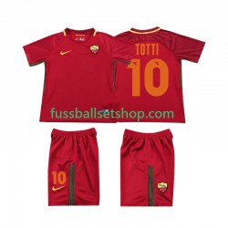 Günstige Fußball Trikotsatz AS Rom Totti 10 2017-2018 Retro Kinder Heimtrikot Kurzarm