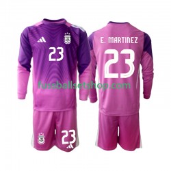 Günstige Fußball Trikotsatz Argentinien Emiliano Martinez 23 Torwart Kinder Heimtrikot 2025 Langarm