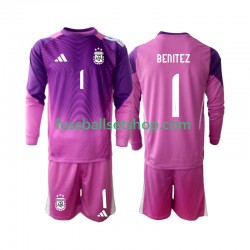 Günstige Fußball Trikotsatz Argentinien Walter Daniel Benitez 1 Torwart Kinder Heimtrikot 2025 Langarm