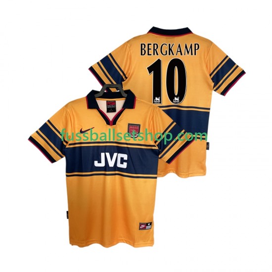 Günstige Fußball Trikotsatz Arsenal BERGKAMP10 1997 Retro Herren Auswärtstrikot 1999 Kurzarm