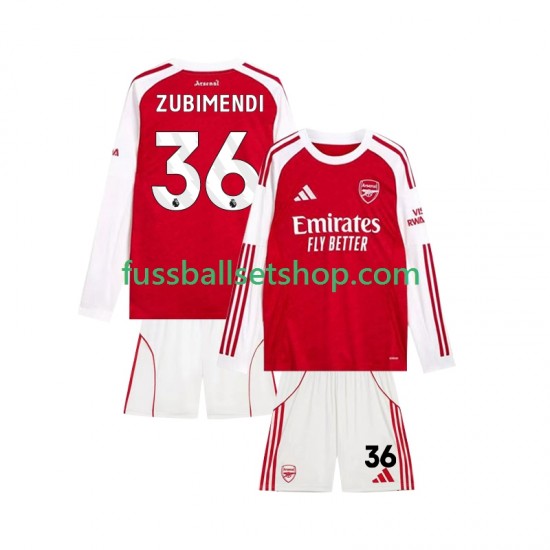 Günstige Fußball Trikotsatz Arsenal Martin Zubimendi 36 Kinder Heimtrikot 2025-2026 Kurzarm