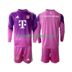 Günstige Fußball Trikotsatz FC Bayern München Torwart Kinder Viertestrikot 2025-2026 Langarm