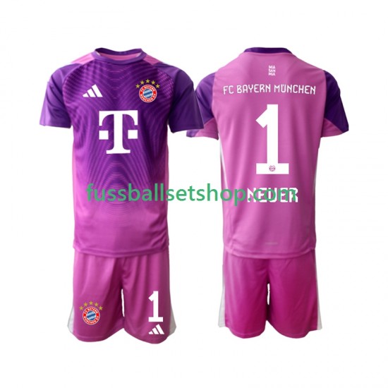 Günstige Fußball Trikotsatz FC Bayern München Manuel Neuer 1 Torwart Kinder Viertestrikot 2025-2026 Kurzarm