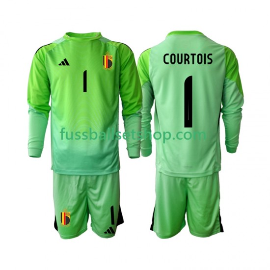 Günstige Fußball Trikotsatz Belgien Thibaut Courtoi 1 Torwart Kinder Heimtrikot 2025 Langarm