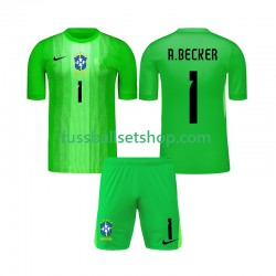 Günstige Fußball Trikotsatz Brasilien Alisson Becker 1 Torwart Kinder Heimtrikot 2026 Kurzarm