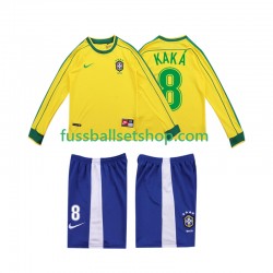 Günstige Fußball Trikotsatz Brasilien KAKA 8 Retro Kinder Heimtrikot 1998 Langarm