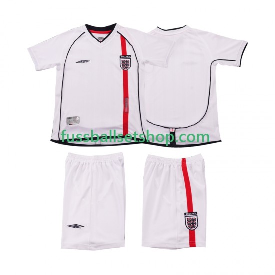 Günstige Fußball Trikotsatz England Retro Kinder Heimtrikot 2002 Kurzarm