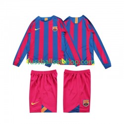 Günstige Fußball Trikotsatz FC Barcelona 2005 Retro Kinder Heimtrikot 2006 Langarm