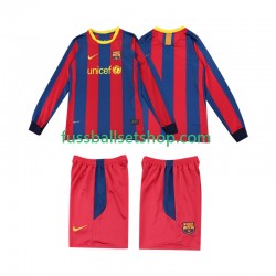 Günstige Fußball Trikotsatz FC Barcelona Retro Kinder Heimtrikot 2011 2010 Langarm