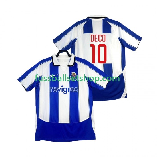 Günstige Fußball Trikotsatz FC Porto DECO 10 2003 2004 Retro Herren Heimtrikot Kurzarm