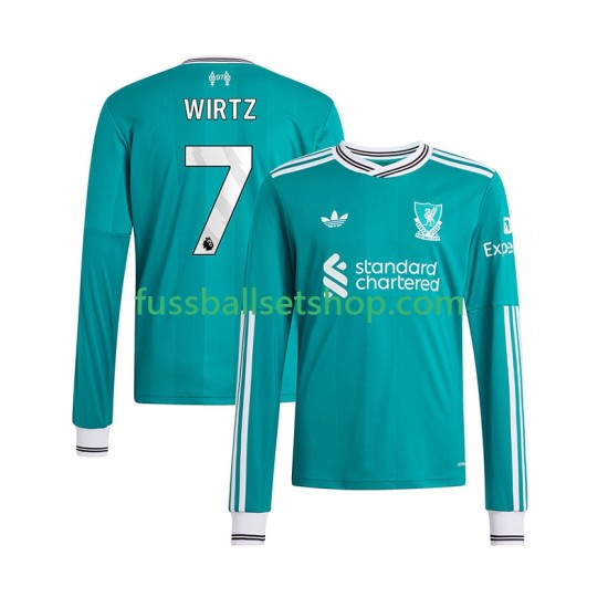Günstige Fußball Trikotsatz Liverpool Florian Wirtz 7 Herren Ausweichtrikot 2025-2026 Langarm