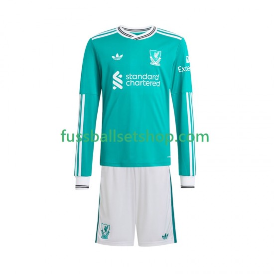 Günstige Fußball Trikotsatz Liverpool Kinder Ausweichtrikot 2025-2026 Langarm
