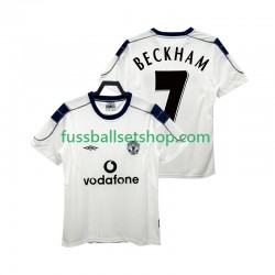 Günstige Fußball Trikotsatz Manchester United BECKHAM 7 2000 2001 Retro Herren Auswärtstrikot Kurzarm