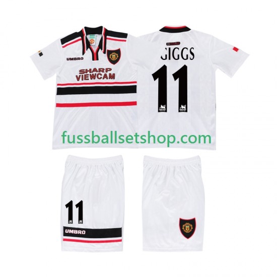 Günstige Fußball Trikotsatz Manchester United GIGGS 11 Retro Kinder Auswärtstrikot 1998 Kurzarm
