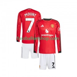 Günstige Fußball Trikotsatz Manchester United Mason Mount 7 Kinder Heimtrikot 2025-2026 Langarm