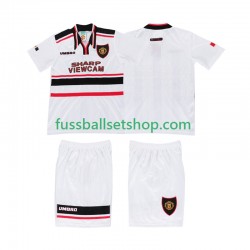 Günstige Fußball Trikotsatz Manchester United Retro Kinder Auswärtstrikot 1998 Kurzarm