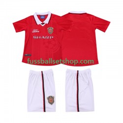 Günstige Fußball Trikotsatz Manchester United 2000 Retro Kinder Heimtrikot 1999 Kurzarm