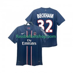Günstige Fußball Trikotsatz Paris Saint-Germain BECKHAM 32 2012 2013 Retro Herren Heimtrikot Kurzarm