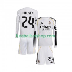 Günstige Fußball Trikotsatz Real Madrid Huijsen 24 Kinder Heimtrikot 2025-2026 Langarm