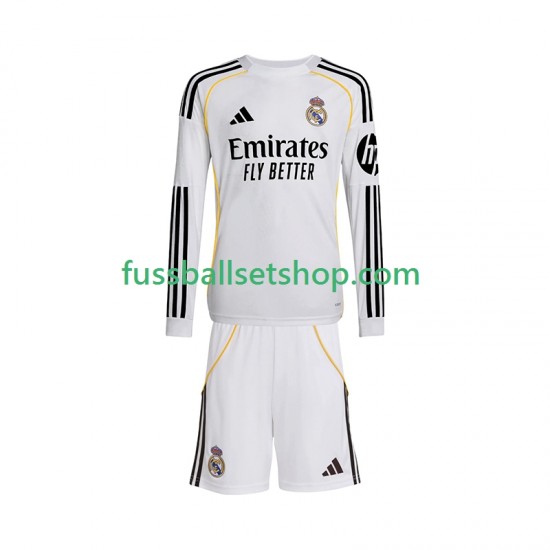 Günstige Fußball Trikotsatz Real Madrid Kinder Heimtrikot 2025-2026 Langarm