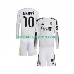 Günstige Fußball Trikotsatz Real Madrid Mbappé Kylian 10 Kinder Heimtrikot 2025-2026 Langarm