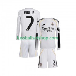 Günstige Fußball Trikotsatz Real Madrid Vinicius Junior 7 Kinder Heimtrikot 2025-2026 Langarm