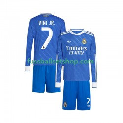 Günstige Fußball Trikotsatz Real Madrid Vinicius Junior 7 Kinder Ausweichtrikot 2025-2026 Langarm