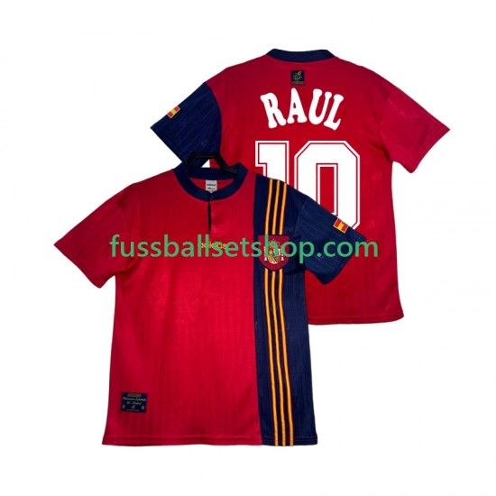 Günstige Fußball Trikotsatz Spanien RAUL 10 1996 Retro Herren Heimtrikot Kurzarm