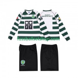 Günstige Fußball Trikotsatz Sporting CP 2001 2003 Retro Kinder Heimtrikot Langarm