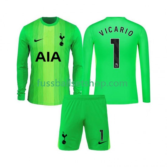 Günstige Fußball Trikotsatz Tottenham Hotspur Guglielmo Vicario 1 Torwart Kinder Heimtrikot 2025-2026 Langarm