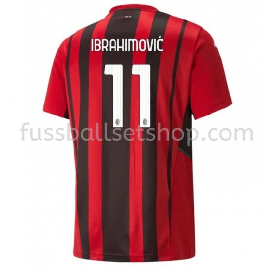 Günstige Fußball Trikotsatz AC Milan Zlatan Ibrahimovic 11 Heimtrikot 2021-2022 Kurzarm