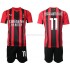 Günstige Fußball Trikotsatz AC Milan Zlatan Ibrahimovic 11 Kinder Heimtrikot 2021-2022 Kurzarm