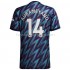 Günstige Fußball Trikotsatz Arsenal Pierre-Emerick Aubameyang 14 Ausweichtrikot 2021-2022 Kurzarm