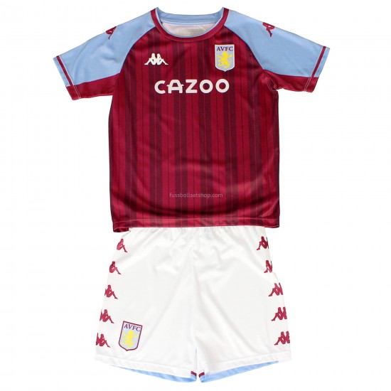 Günstige Fußball Trikotsatz Aston Villa Kinder Heimtrikot 2021-2022 Kurzarm