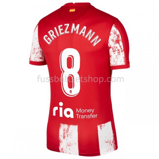 Günstige Fußball Trikotsatz Atlético Madrid Antoine Griezmann 8 Heimtrikot 2021-2022 Kurzarm