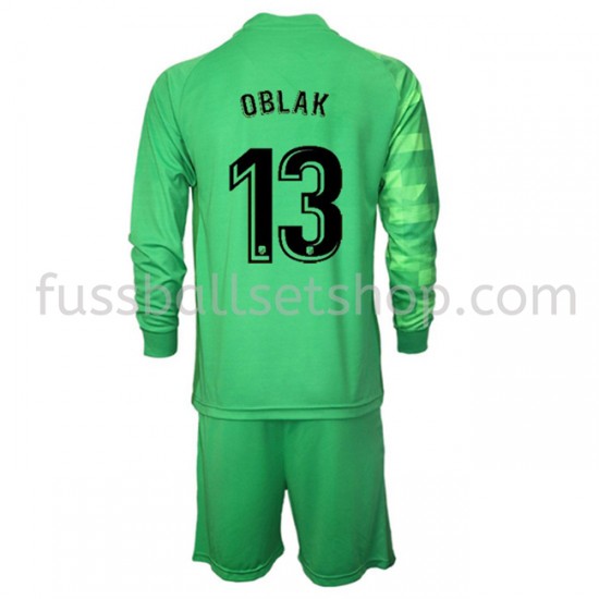 Günstige Fußball Trikotsatz Atlético Madrid Torwart Jan Oblak 13 Kinder Ausweichtrikot 2021-2022 Langarm