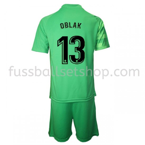 Günstige Fußball Trikotsatz Atlético Madrid Torwart Jan Oblak 13 Kinder Ausweichtrikot 2021-2022 Kurzarm