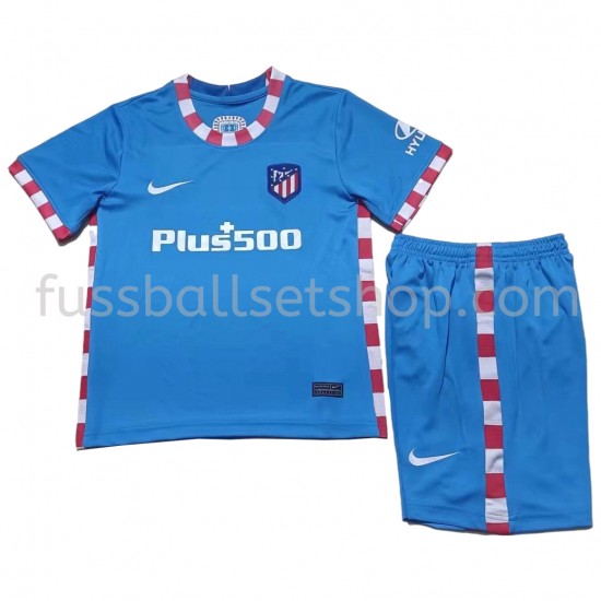 Günstige Fußball Trikotsatz Atlético Madrid Kinder Ausweichtrikot 2021-2022 Kurzarm