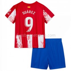 Günstige Fußball Trikotsatz Atlético Madrid Luis Suárez 9 Kinder Heimtrikot 2021-2022 Kurzarm