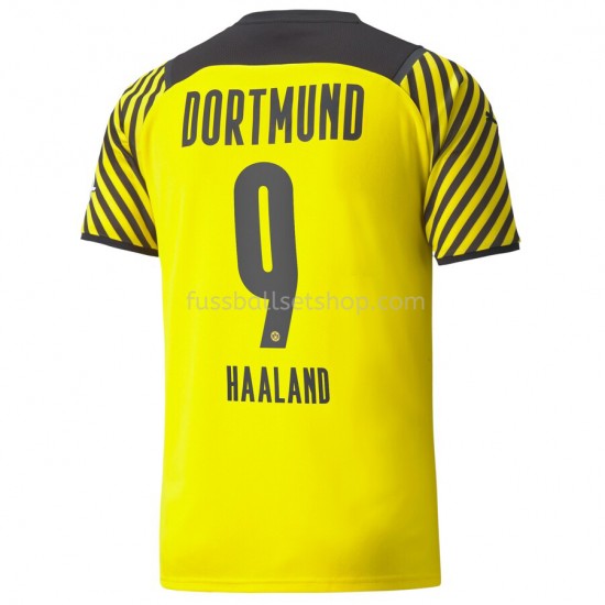 Günstige Fußball Trikotsatz BVB Borussia Dortmund Erling Haaland 9 Heimtrikot 2021-2022 Kurzarm