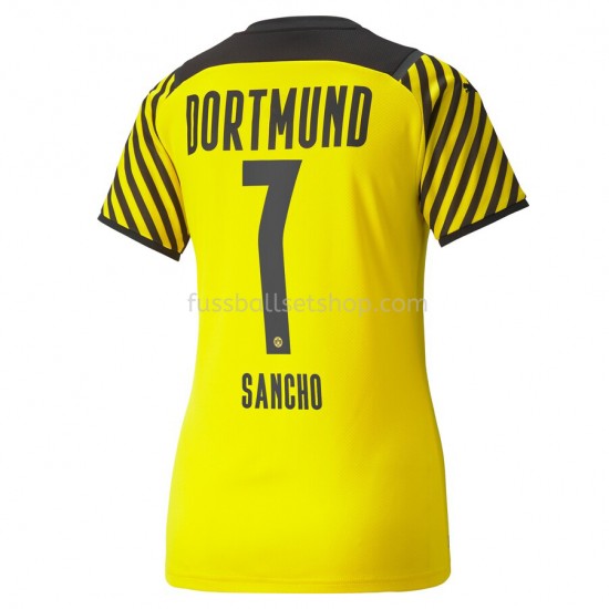 Günstige Fußball Trikotsatz BVB Borussia Dortmund Jadon Sancho 7 Frauen Heimtrikot 2021-2022 Kurzarm