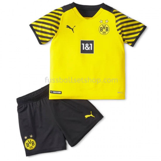 Günstige Fußball Trikotsatz BVB Borussia Dortmund Kinder Heimtrikot 2021-2022 Kurzarm