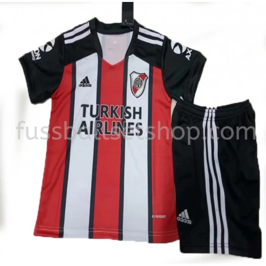 Günstige Fußball Trikotsatz CA River Plate Kinder Ausweichtrikot 2021-2022 Kurzarm