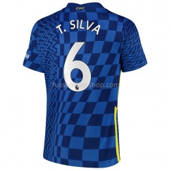 Günstige Fußball Trikotsatz Chelsea T. Silva 6 Heimtrikot 2021-2022 Kurzarm