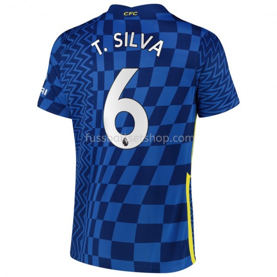 Günstige Fußball Trikotsatz Chelsea T. Silva 6 Heimtrikot 2021-2022 Kurzarm